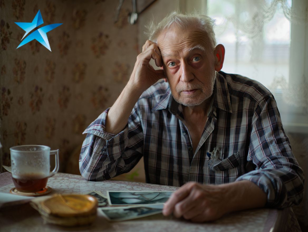 Пожилой мужчина с деменцией